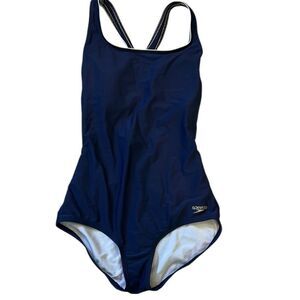 Speedo Blue One Piece Racerback Swimsuit size small